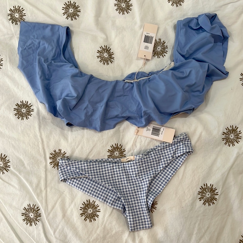 NWT! Eberjey Bikini Light Blue Gingham